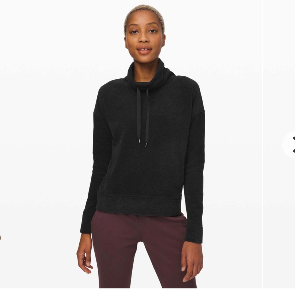 Lululemon Athletica Go Forward Pullover Size 4 Heathered Core Black Fleece